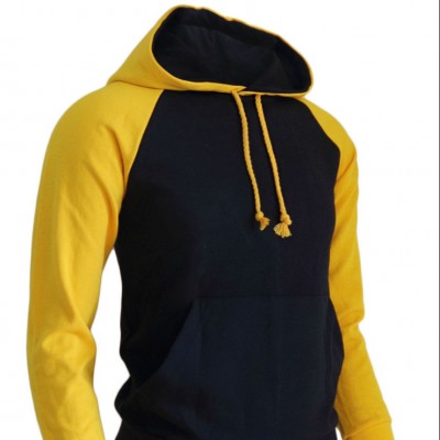 Kangaroo pocket raglan two tone hoodies